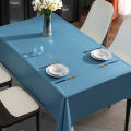 Simple solid color tablecloth wholesale waterproof and oilproof pvc tablecloth ins style hotel tablecloth plain blue fabric. 