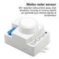 Mini Microwave Light Control Sensor Switch Dimming Sensitivity Adjustment Delay Motion Detection Light Controller Focusing On Moving Objects. 