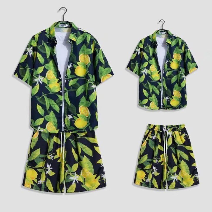 Printed%20Shirt%20Hainan%20Island%20Clothing%20Beachwear%20Sanya%20Xiaowei%20Style%20Thailand%20Travel%20Men%20and%20Women%20Couple%20Summer%20Thin%20Suit%20Fashion%20-%20Image%207