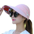 Summer Hats For Women Foldable Sun Hat Pearl Flower Visor Sunscreen Floppy Cap Female Outdoor Casual Baseball Cap Hat For Woman Demoo.
