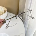 Fashion Large Frame Photochromic Glasses Men Women Unisex Color-changing Anti-blue Light Eyeglasses Flat Mirror Computer Goggles.
