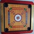 Plastic Carrom Board (Both side play : One side Carrom board & Other side Ludu ).Board game - Multi color - (20X20) Inch. 