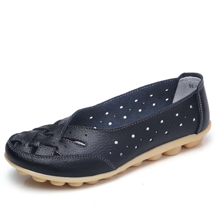 44%20size%20Bird's%20Nest%20Hole%20Flat%20Bottom%20Sandals%20Summer%20Single%20Bean%20Leather%20Casual%20Women's%20Middle%20School%20Top%20Size%20Mom%20Shoes%20-%20Image%208