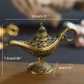 12cm(4.7)Classic Rare Hollow Legend Aladdin Magic Genie Lamps Incense Burners Retro Wishing Oil Lamp Home Decor Gift.
