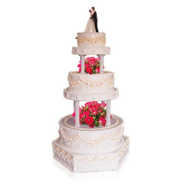 16Pcs%20White%20Small+Large%20Plastic%20Cake%20Pillars,Wedding%20Cake%20Pillars%20Stand,Fondant%20Cake%20Support%20Mold%20-%20Image%204