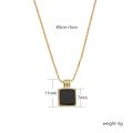 Retro Square Black Zircon Pendant Necklace Chain For Women Titanium Steel Simplicity choker Necklace Silver Plated Girls Jewelry. 