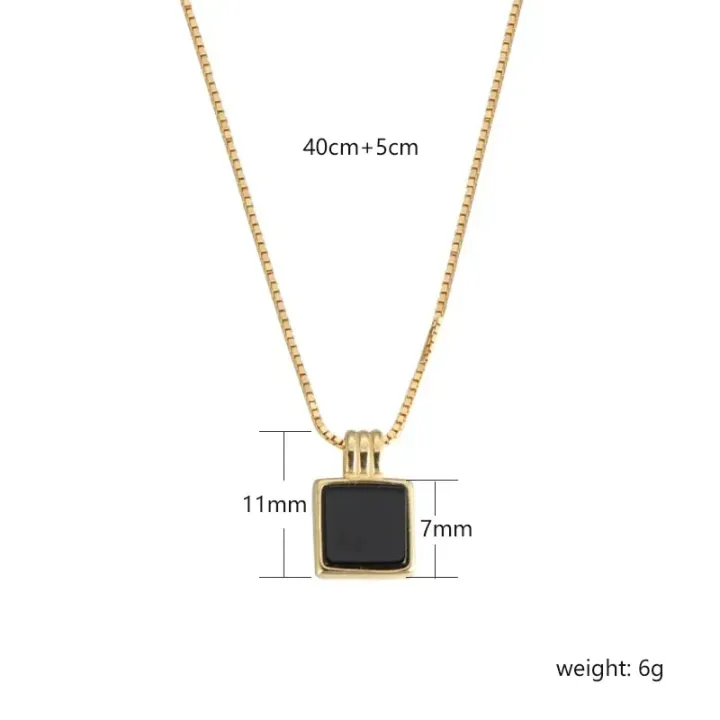 Retro%20Square%20Black%20Zircon%20Pendant%20Necklace%20Chain%20For%20Women%20Titanium%20Steel%20Simplicity%20choker%20Necklace%20Silver%20Plated%20Girls%20Jewelry%20Moonlight%20Shines%20-%20Image%206