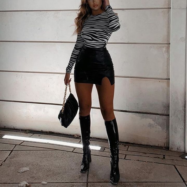 High%20Waist%20Split%20Pu%20Leather%20Women'S%20Mini%20Skirt%20Bodycon%20A-Line%20Black%20Female%20Short%20Skirt%202021%20New%20Spring%20Autumn%20Ladies%20Bottom%20-%20Image%206