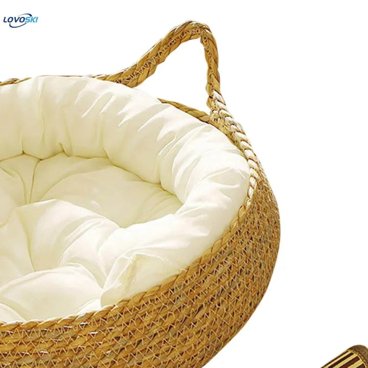 Cat%20Bed%20Basket%20Washable%20Cat%20House%20for%20Large%20Cats%20Small%20Dogs%20Kitten%20White%20Pillow%2043x14cm%20-%20Image%202