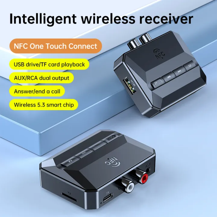 NFC%20Bluetooth%205.3%20Audio%20Receiver%203.5mm%20AUX%20RCA%20USB%20U-Disk/TF%20HIFI%20Stereo%20Music%20Wireless%205.0%20Adapter%20With%20Mic%20For%20Car%20Kit%20Speaker%20-%20Image%202
