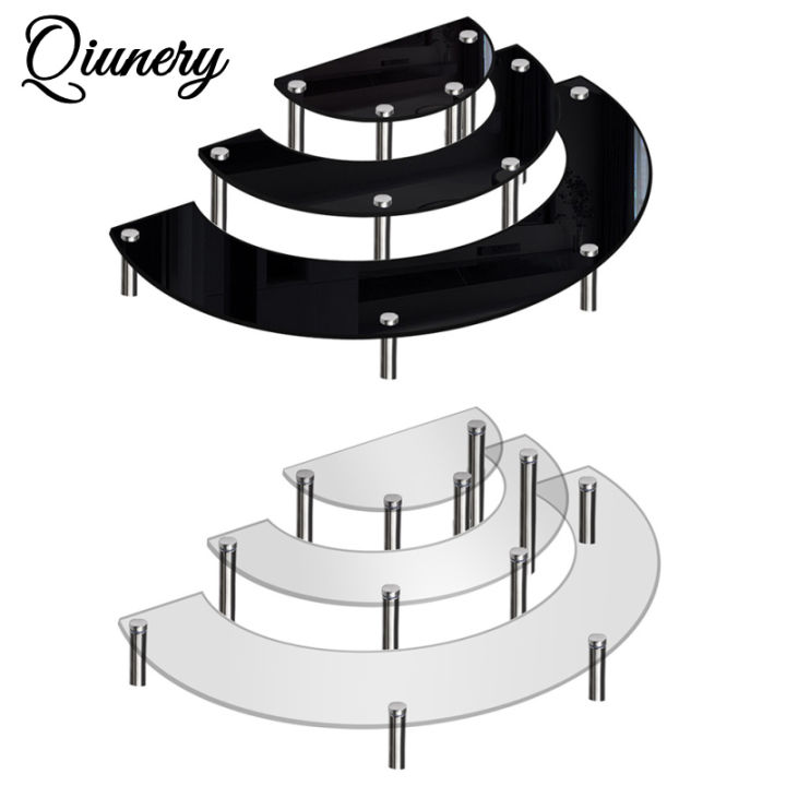 Qiunery Dessert Cupcake Stands Set Of 3 Cup Cake Treat Stand 3 Tier Acrylic Cupcake Stand Display Shelves Riser Dessert Display Tower For Party Wedding Collectibles Figures