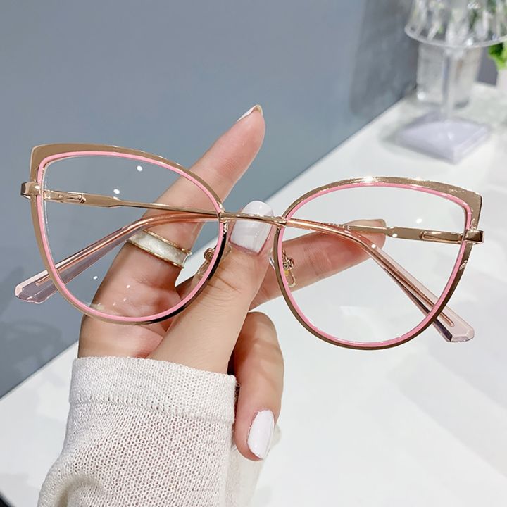 Retro Anti Blue Light Women Cat Eye Eyeglasses Frame Brand Designer Oversized Optical Glasses Frames Clear Glasses Daraz .bd