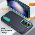 3 In 1 Full Cover Shockproof Phone Case With Stand For Samsung Galaxy S24 Thick Hard Phone Casing Contrasting Colors Fashion Phone Cover Shell. 