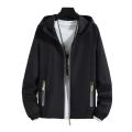 Lightweight Men Jacket Sun Protection Hooded Windbreaker Jacket for Cycling Running with Pockets Reflective Sun for Camping. 
