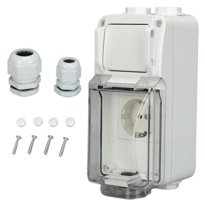 German Waterproof Outlet IP66 Weatherproof In Use Socket Toggle Switch 16A 250V