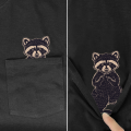 Funny T-Shirt Fashion Brand Summer Middle hand Pocket Raccoon T-shirt Men's for Women Shirts Hop Tops Funny Cotton Tees. 