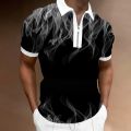Summer Men's POLO Shirt 3D Printing Flame Pattern 2022 Men's Short Sleeve T-Shirt Men's European Size S-3XL. 