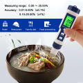 yieryi Salinity Meter 5 in 1 Salinity/TDS/EC/PH/Temp Tester with ATC Saltwater Tester for Seawater Aquariums Marine Monitoring and Koi Fish Pond.