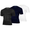 Men Body Toning T-Shirt Body Shaper Corrective sture Shirt Slimming Belt Belly Abdomen Fat Burning Compression Corset. 