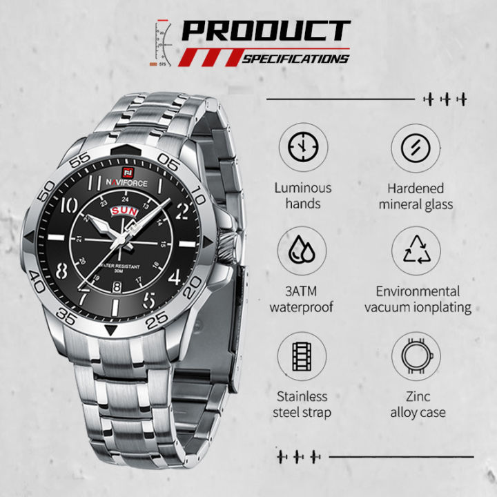 NAVIFORCE%20Man's%20Casual%20Wild%20Quartz%20Wristwatch%20Waterproof%20Stainless%20Steel%20Watches%20for%20Men%20Day%20and%20Date%20Display%20Clock%20Reloj%20Hombre%20-%20Image%204