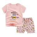 （NEW）Children's Short-sleeved Cotton Suit Baby Boy Girl Two-piece Set  Children's New T-shirt Clothing Suit. 