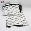 Black And White Premium Knitted Logo Scarf Muffler.