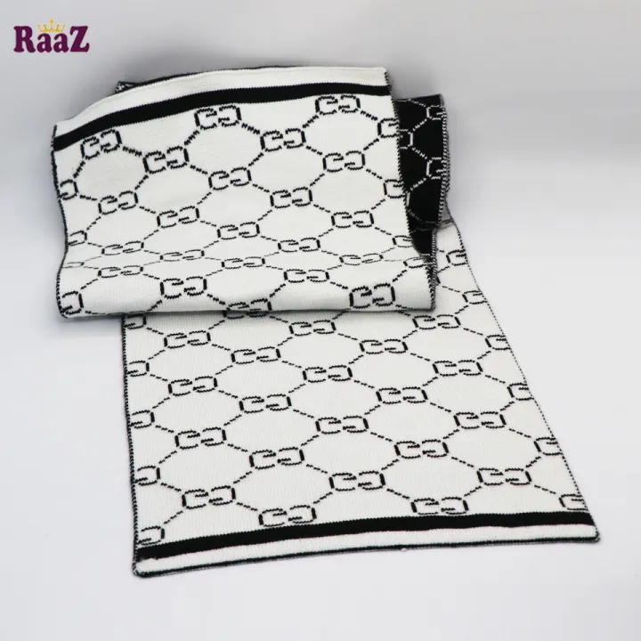Black%20And%20White%20Premium%20Knitted%20Logo%20Scarf%20Muffler%20-%20Image%204