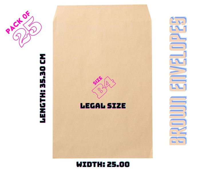 Brown%20Envelopes%20(Khaki%20Kham)%20Folding%20Pocket%20For%20Invitations%20Cards,%20Photos,%20Letters,%20Strong%20Bond%20Paper,%20by%20Better%20Office%20Products,%20%20Great%20Option%20for%20Mailing,%20Storage%20and%20Organizing,%20Size%20B4,%20Legal%20(Length%2035.30cm%20X%20Width%2025.00cm),%20Pack%20of%2025%20PCS%20-%20Image%202
