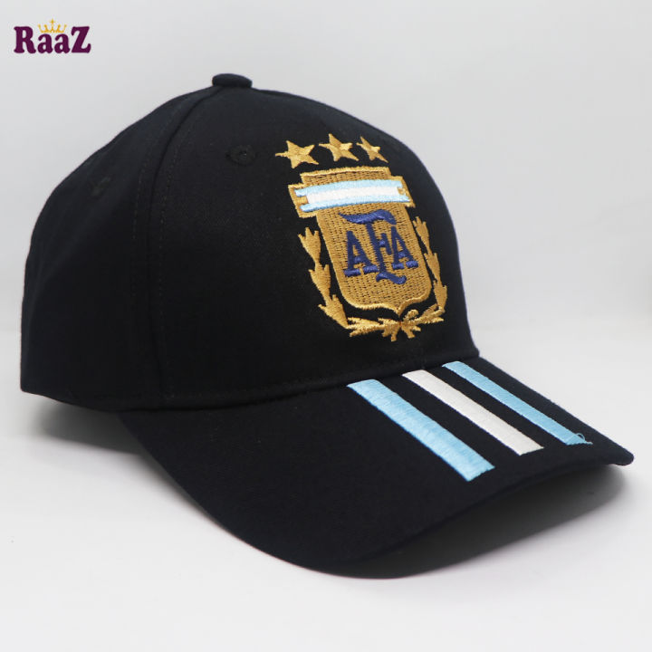 Black%20Argentina%20Three%20Star%20Cotton%20Curved%20Cap%20-%20Image%203