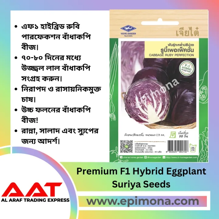 Premium F1 Hybrid Cabbage Ruby Perfection Seeds | Daraz.com.bd