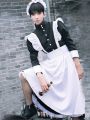 Maid Outfit Men Wear Cosplay Cute Japanese Lolita Dress Anime Maid Outfit Loli Black Maid Dress Outfit Lolita Kawaii Gothic. 
