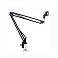 NB-37 Microphone Stand Desk Adjustable Suspension Boom Scissor Arm Stand For Microphones With Mic Windscreen.