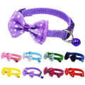 Pet Dog Cat Collar Adjustable Dot Prints Doggy Bow Tie With Bell Fashion Pets Necktie Collars Bells and Charms pet supplies.