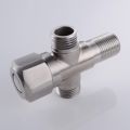 SUS304 Stainless Steel Bathroom Quarter Turn Angle Valve Shower System Replacement Part 3-Way T-Adapter G 1/2 Brushed Finish. 
