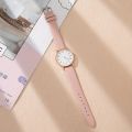 Women's Watch Casual Round Pointer Quartz Watch Textured Dial Analog PU Leather Wrist Watch.