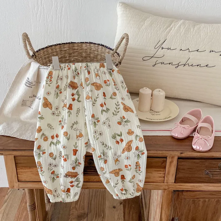 Summer%20New%20Floral%20Pants%20For%20Girls%20Thin%20Cotton%20Versatile%20Trousers%20Toddler%20Fashion%20Full%20Print%20Casual%20Loose%20Mosquito%20Proof%20Pants%20-%20Image%206