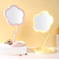 Flower Shaped Makeup Mirror Student Desktop Dormitory Beauty Makeup Mirror Girl Dressing Table Hanging Jewelry Princess Mirror-MOILY.