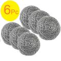 6Pc Stainless Steel Dish Scouring Pad Pot Scrubber Stainless Steel Scrubber, Steel Wool Scrubber, Metal SpongeSteel Wire Ball Scrubbing Brush.