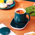 Ceramic Coffee Mugs with Temperature Control, Milk Heater, Thermal Insulation Pad, Tea Cup Set, Creative Coaster, 350ml.