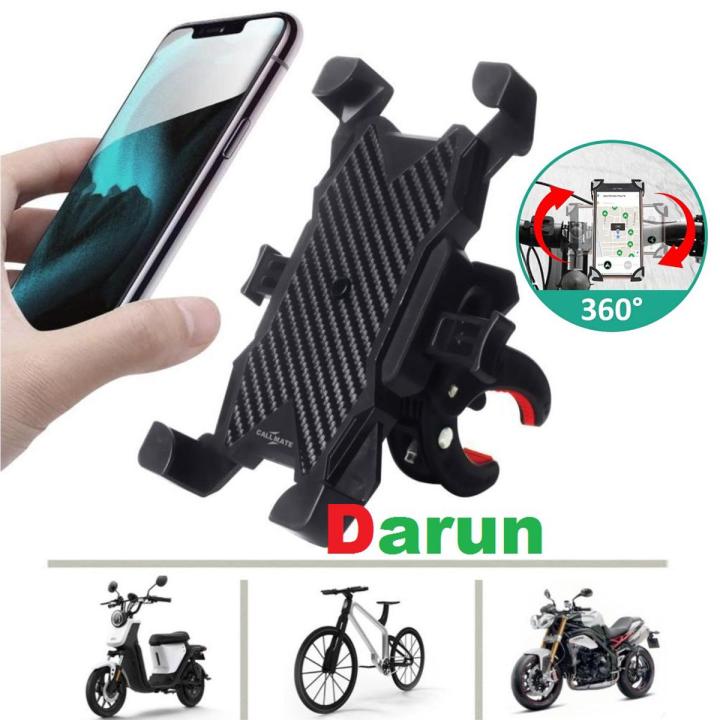 Metal Bike Mobile Holder For mobile phone bracket motorcycle bicycle takeaway rider -Black