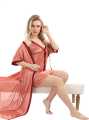 Satin Plain Short Nighty  With Long Robe. 