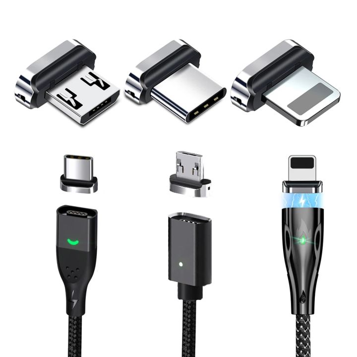 Magnetic Cable Adapter for ANMONE FONKEN 4-Pin Magnetic Charger Cable Tips Magnet Connector for iPhone Micro USB Type C Cable