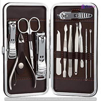 Professional Nail Pedicure Set Stainless Steel Nail Cutting Machine Kit Tool -12 pcs