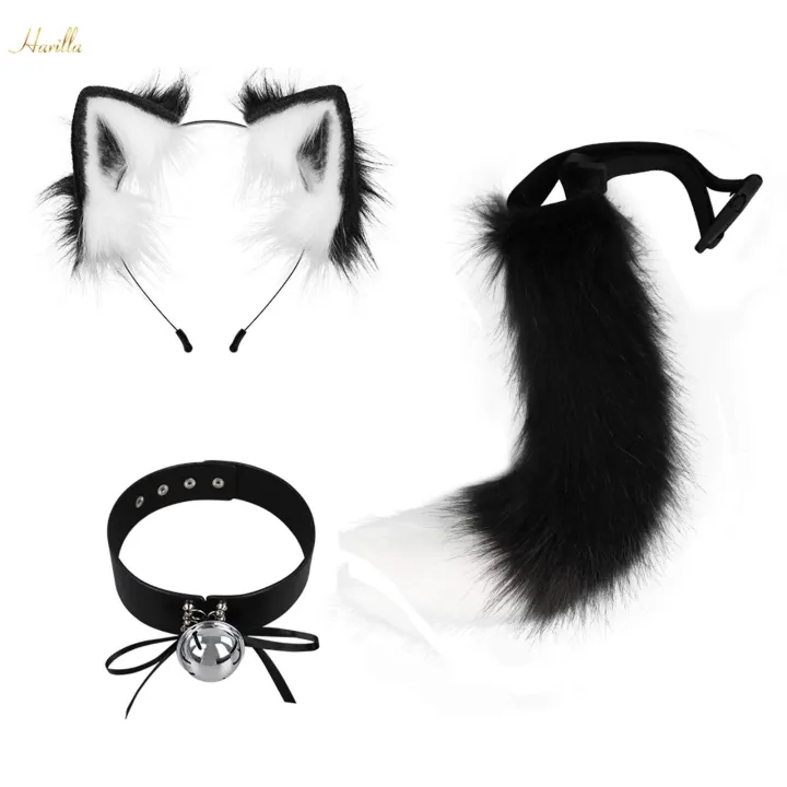 Animals%20Ears%20and%20Tail%20Cat%20Ear%20Hair%20Band%20Lovely%20Cat%20Ear%20and%20Long%20Tail%20Black%20White%20-%20Image%203