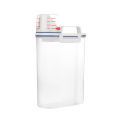 2L Rice Storage Container with Measuring Cup Transparent Sealed Food Storage Containers for Grain Cereal Soybean Snack Pet Food in Kitchen Pantry Fridge.