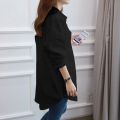 Mid-Length White Shirt for Female Students Loose Base Korean All-Match Simple Large Size Women's Shirt Sun Protection Clothing.