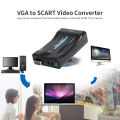 VGA to Scart Converter Video Audio Converter Video Adapter 1080P for TV and Projector. 