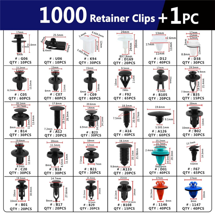 Car%20Push%20Retainer%20Clips%2030%20Most%20Popular%20Sizes%20Fasteners%20As%20Shown%201001%20PCS%20Automotive%20Plastic%20Clips%20Auto%20Push%20Pin%20Rivets%20Set%20-%20Image%203