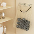 Elastic Mesh Storage Bag - For Kitchen Storage Fruits, Vegetables, Trash bag, Miscellaneous - Reusable ,Free Wall Mounted, Self-Adhesive - Hanging Storage Mesh Bags.