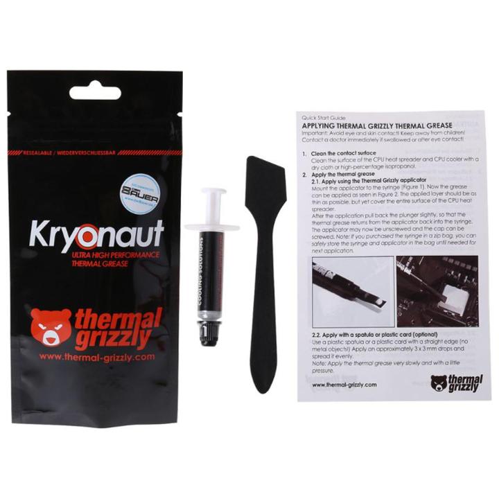 Thermal Grizzly Kryonaut 1g for CPU AMD Intel Processor Heatsink Fan Comund Cooling Thermal Paste Cooler Thermal Grease-Black